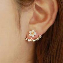 Load image into Gallery viewer, SMJEL Bohemian Vintage Earrings Jewelry Leaf Geometric Round Stud Earrings for Women Simple Bar Leaf Earing Ear Climber Girls