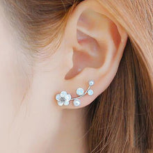 Load image into Gallery viewer, SMJEL Bohemian Vintage Earrings Jewelry Leaf Geometric Round Stud Earrings for Women Simple Bar Leaf Earing Ear Climber Girls